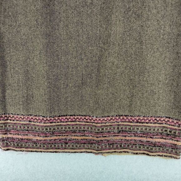 VTG Sag Harbor Skirt Womens Size 14 Brown Wool Blend Fringe Tweed Embroidered - Picture 3 of 10